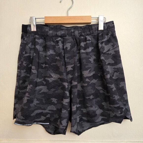 Lululemon Surge Short 6" Variegated Mesh Camo Black - Picture 2 of 10